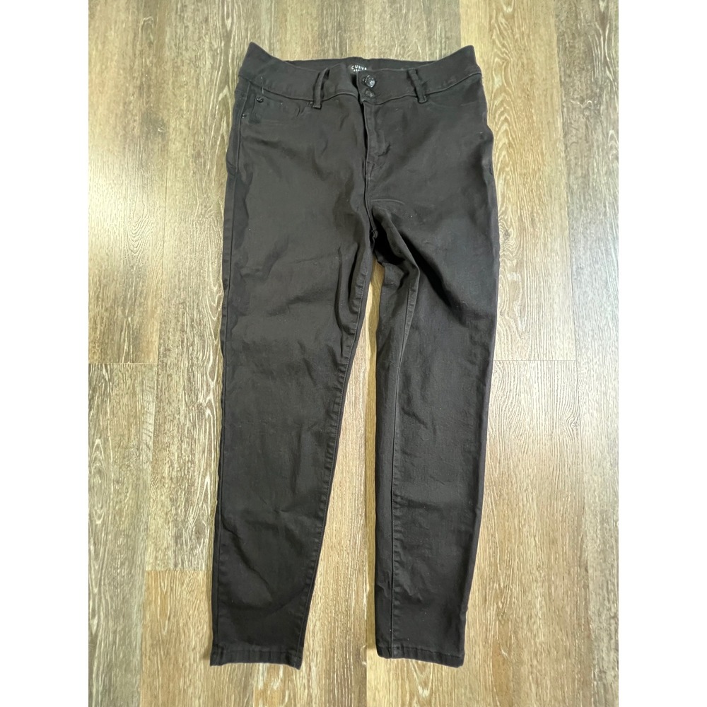 Curve Appeal Skinny Jeans Women 14/32 Black High Rise Stretch Denim Pants